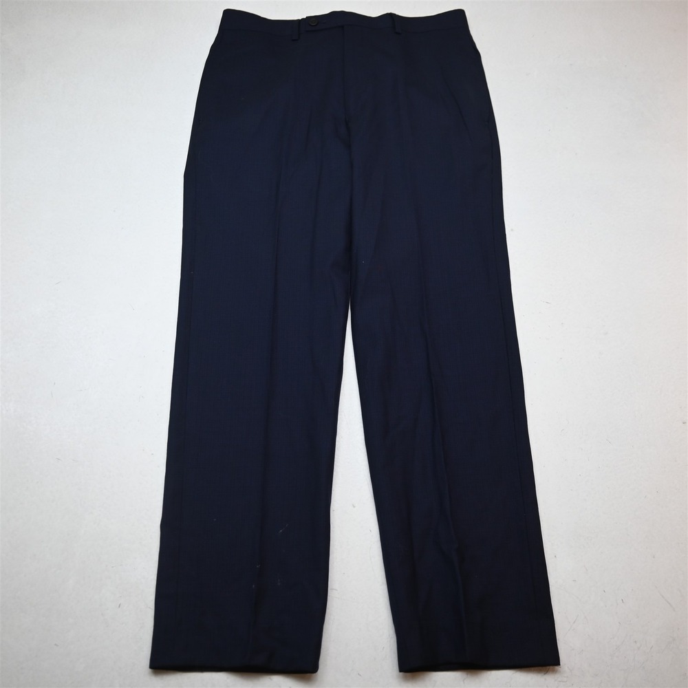 Lauren Ralph Lauren 31x29 Blue Check 100% Wool Straight Dress Mens Pants